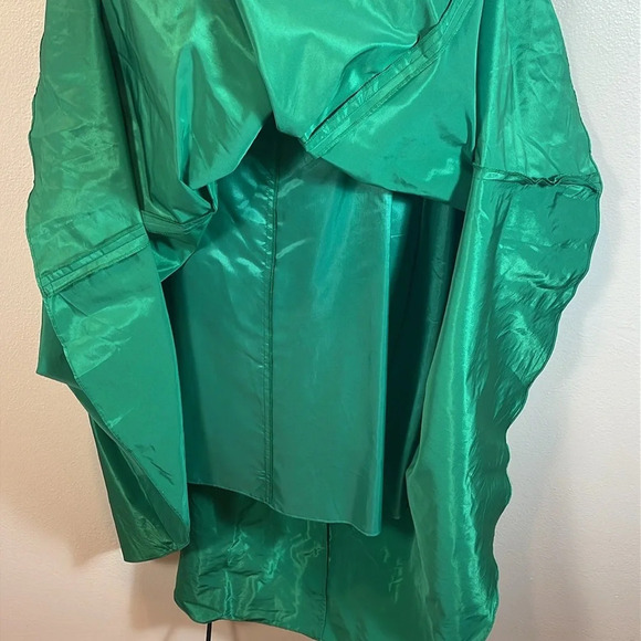 Rickie Freeman for Teri Jon Deep V Bow A Line midi dress in green size 10 - Picture 5 of 13